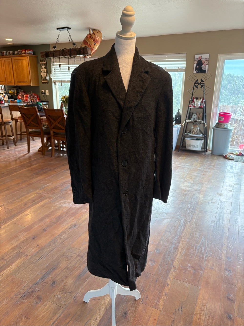 Pronto Uomo Black Long Trench Coat - Classic Single-Breasted